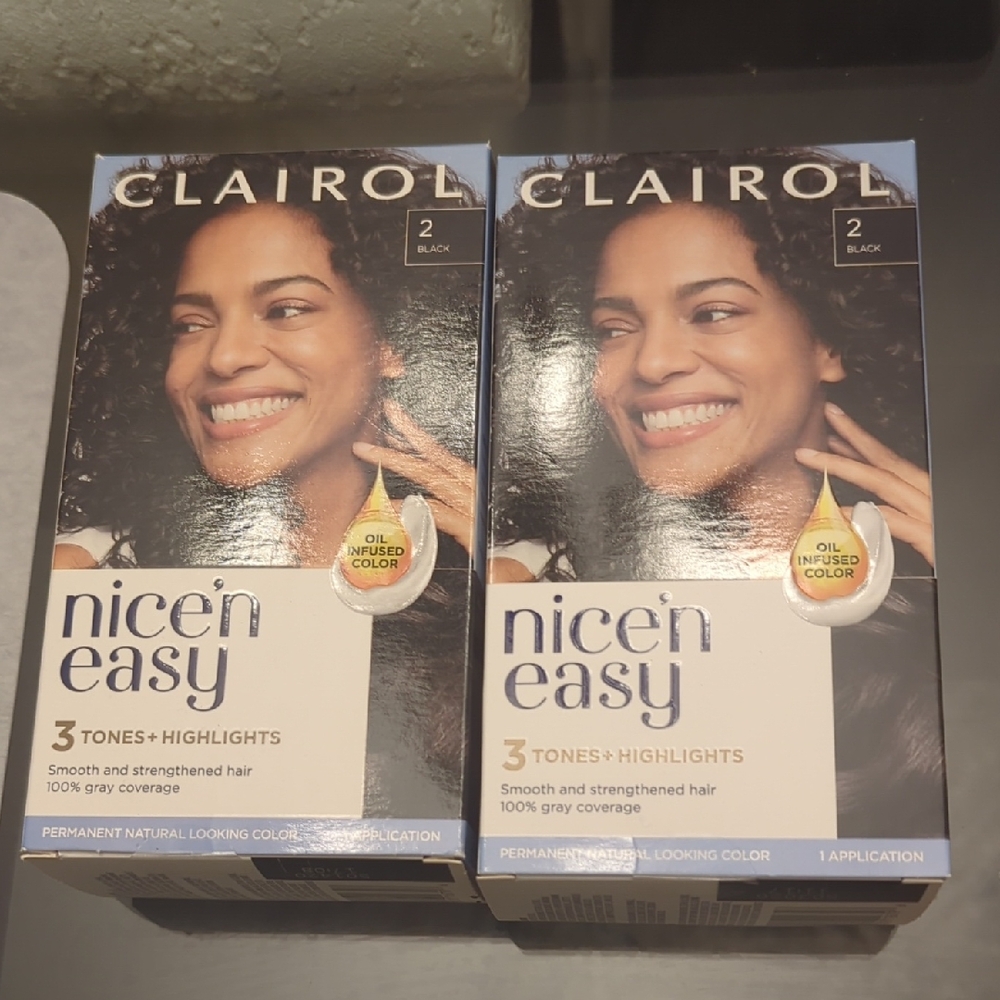 Nice'n Easy Permanent Hair Color, Black 2Pack -New